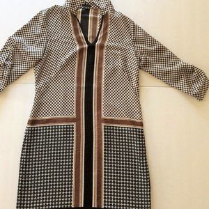 Ann Taylor Women's Long Sleeve Shirt Dress Geometric Size Medium